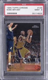 1996-97 Topps Chrome #138 Kobe Bryant Rookie Card - PSA MINT 9